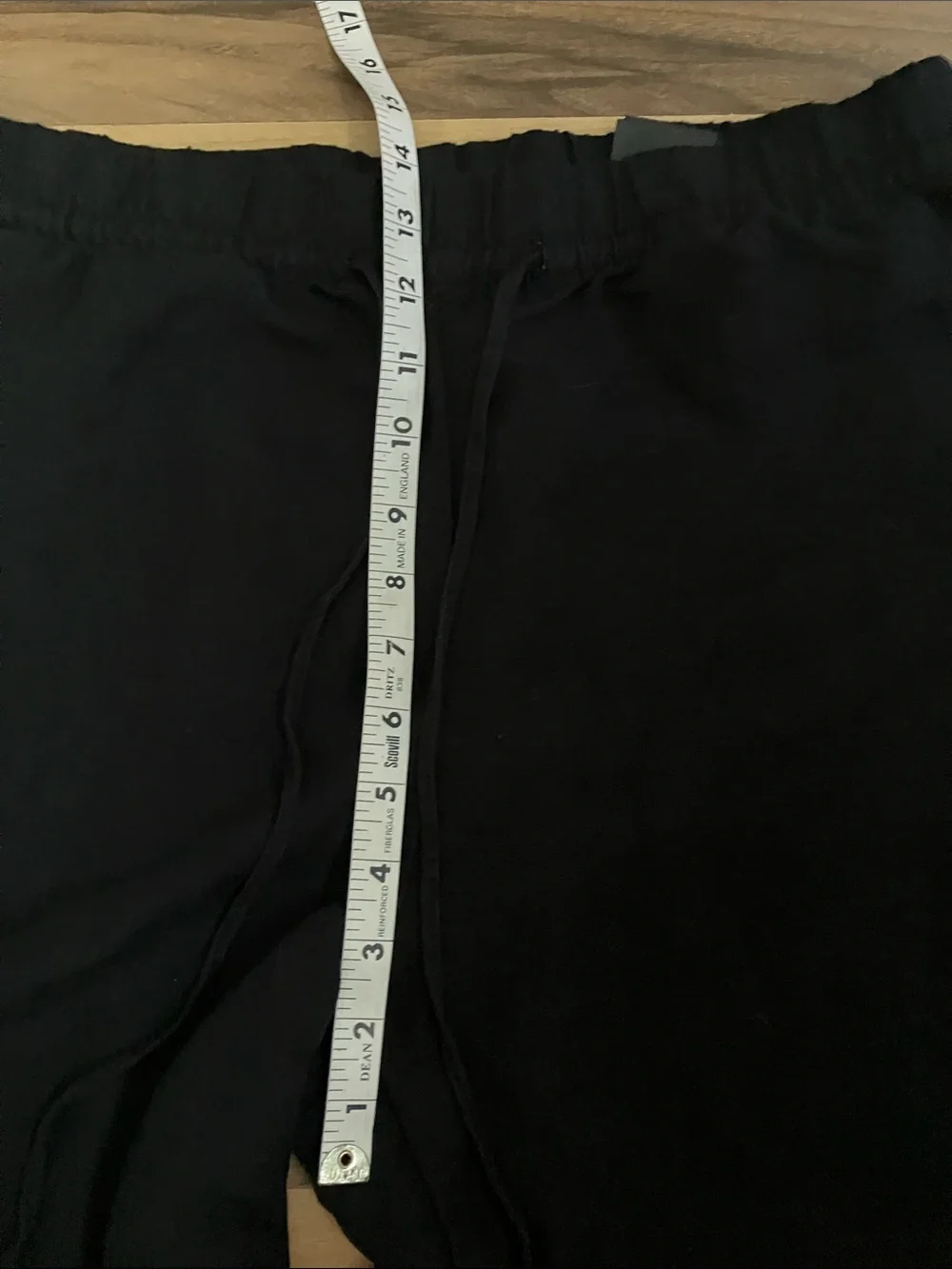 H and M black viscose linen blend wide leg drawstring  waist pants women’s Sz M